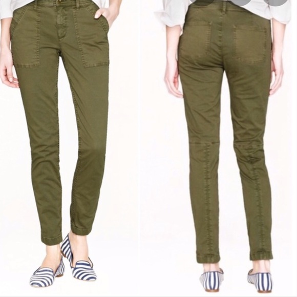 J. Crew Pants - J. Crew Skinny Green Twill Utility Washed Pant